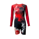 Smoky Swril Biketard For Yoga, Aerial, Acrobatics, Aerobics, Running And Roller Skating
