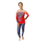 Unisex, Printed, Full Sleeves Trishuldhari Bodysuit/Unitard For Yoga, Devotional Dance, Step up, Acro Dance, Aerial, Ice Skating And Blade Skating