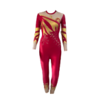Red Durga Glory Unitard/Bodysuit/Jumpsuit For Yoga, Devotional  Dance, Roller Skating, Ice Skating, Acrobatics, Step Up And Acro Dance