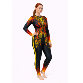Unisex, Printed, Full Sleeves Warrior Weave Bodysuit/Unitard For Yoga, Dance, Step up, Acro Dance, Aerial, Ice Skating And Blade Skating