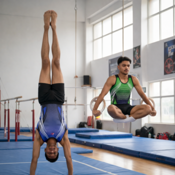 Men/Boys Stage Striker Leotard With Shorts For Artistic Gymnastics, Yoga, And Gym Workout