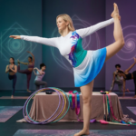 Vine Bloom Elegance Leotard with diagonal attached Skirt designed for Rhythmic Yoga, Dance, Roller Skating & Acro Dance