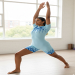 Printed Unisex Aquamarine Biketard For Yoga, Acrobatics, Aerobics, Dance, Skating