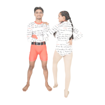 Competitive/Training Red Script Illusion Biketard For Acrobatics, Aerobics, Trampoline, Zumba , Yoga And Step Up