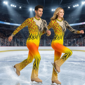 Kings Wild Fusion Flared Unitard For Acrobatics, Aerobics, Step Up , Acro Dance, Ice And Figure Skating