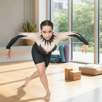 Competitive Luxe Wings Biketard For Yoga, Trampoline Gymnastics, Acrobatics, Aerobics , Step Up And Dance