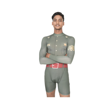 Shield Of Honor Biketard Engineered For Acrobatics, Aerobics, Yoga And Theme Performances