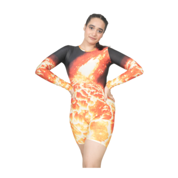 Unisex Volcano Print Biketard Dedicated To Yoga, Acrobatics, Aerobics And Dance