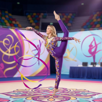 Blooming Elegance Sublimation Printed Unitard For Rhythmic Gymnastics, Yoga, Ice Skating And Contortion