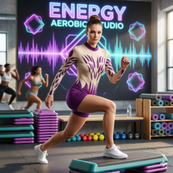 Competitive Wine Leaf Elegance Printed Biketard Crafted for Acrobatics, Aerobics, Yoga, Aerial & Skating