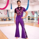 Regal Bloom Sublimation Printed Flared Unitard For Acrobatics, Aerobics, Zumba And Dance