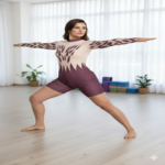 Competitive Wine Leaf Elegance Printed Biketard Crafted For Acrobatics, Aerobics, Yoga And Skating