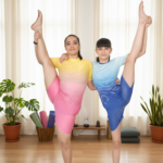 Sparkle Spiral Ombre Biketard Crafted For Yoga, Acrobatics, Aerobics And Roller Skating