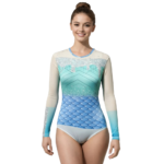 Printed Aqua Flex Aerobics, Acrobatics, Step Up, Acro Dance Leotard