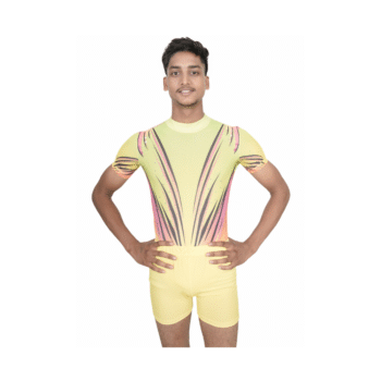 Solar Streak Boys Leotard With Yellow Shorts