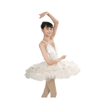 White Elegance Tutu Dress Satin And Mesh With Mirror And Sequin Applique Work