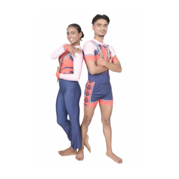 Dark Petal Veins Duo Costume Set – Pink-Blue And Red-Blue Ombre Sublimation