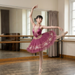 Wine Elegance Tutu Dress Multi Layer Mesh With Bronze Lace And Stone Embellishments