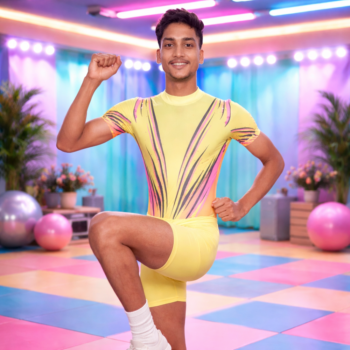 Solar Streak Boys Leotard With Yellow Shorts