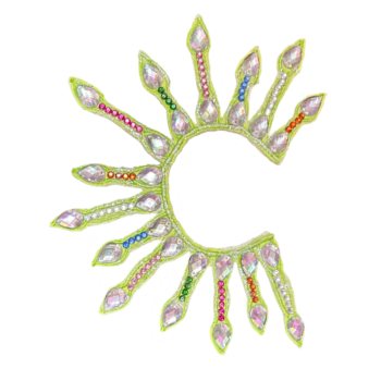 Green hue hair accessorie for rhythmic gymnastics