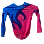 Sheer Luck pink & Sky blue Leotard for Gymnastics, Yoga & Mallkhamb