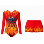 Unisex Jwala Narasimha Leotard with shorts for yoga,  Devotional Performance & Dance yoga