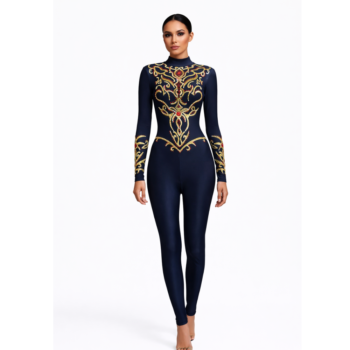 Elite Blue Jackpot of Luck Unitard/Jumpsuit for Aerial, Yoga, Rhythmic  Gymnastics, Acrobatics & Step up Dance