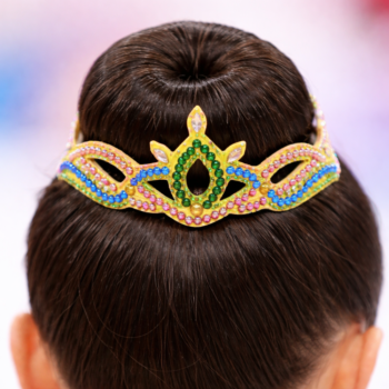 Crown art and crystal hair accessorie for rhythmic gymnastics