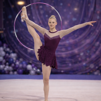 Most Loved Wine Rhythmic Gymnastics Leotard