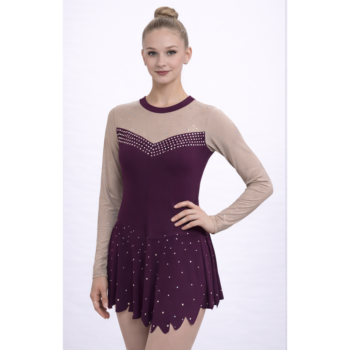 Crowds Favourite Wine & Navy Blue Rhythmic Gymnastics Leotard