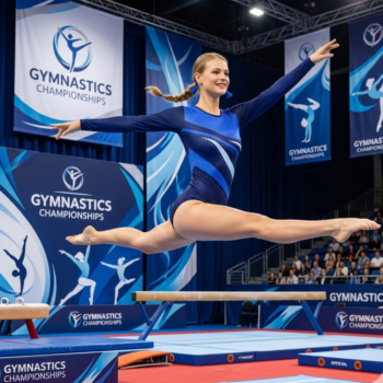 Navy Blue Fortunate Soul Printed Gymnastics Leotard for Girls